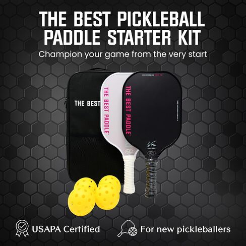 USAPA Certified Pickleball Starter Kit - Pickleball Paddles Set of 2, 2 Pickle Ball Rackets, 4 Balls, 1 Bag, Pickle-Ball Equipment in Saudi Arabia