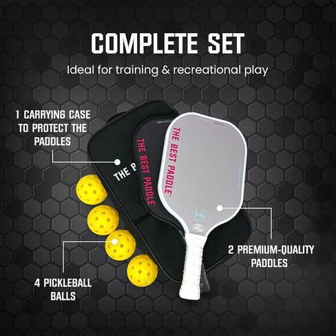 USAPA Certified Pickleball Starter Kit - Pickleball Paddles Set of 2, 2 Pickle Ball Rackets, 4 Balls, 1 Bag, Pickle-Ball Equipment in Saudi Arabia