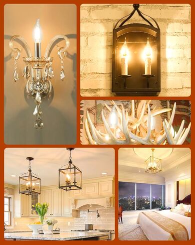 OMED E12 Candelabra LED Light Bulbs 100W Equivalent, 2200K Soft Yellow, Dimmable LED Chandelier Light Bulbs, 7W 1000 Lumen Amber LED Candle Light Bulbs for Living Room, Light Fixture, 2 Pack in Saudi Arabia