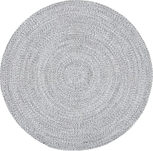 SAFAVIEH Braided Collection Area Rug - 3' Round, Black, Flat Weave Cotton Design, Easy Care, Ideal for High Traffic Areas in Living Room, Bedroom (BRD351Z) in Saudi Arabia