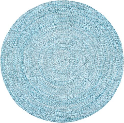 SAFAVIEH Braided Collection Area Rug - 3' Round, Black, Flat Weave Cotton Design, Easy Care, Ideal for High Traffic Areas in Living Room, Bedroom (BRD351Z) in Saudi Arabia