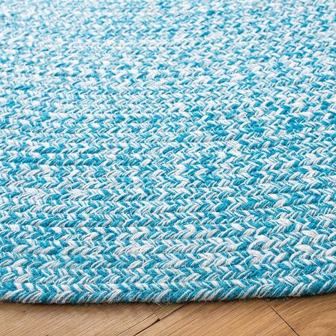 SAFAVIEH Braided Collection Area Rug - 3' Round, Black, Flat Weave Cotton Design, Easy Care, Ideal for High Traffic Areas in Living Room, Bedroom (BRD351Z) in Saudi Arabia