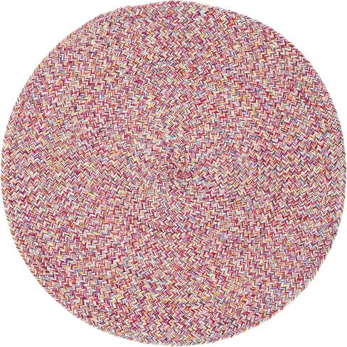 SAFAVIEH Braided Collection Area Rug - 3' Round, Black, Flat Weave Cotton Design, Easy Care, Ideal for High Traffic Areas in Living Room, Bedroom (BRD351Z) in Saudi Arabia