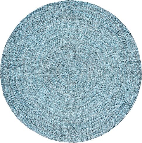 SAFAVIEH Braided Collection Area Rug - 3' Round, Black, Flat Weave Cotton Design, Easy Care, Ideal for High Traffic Areas in Living Room, Bedroom (BRD351Z) in Saudi Arabia