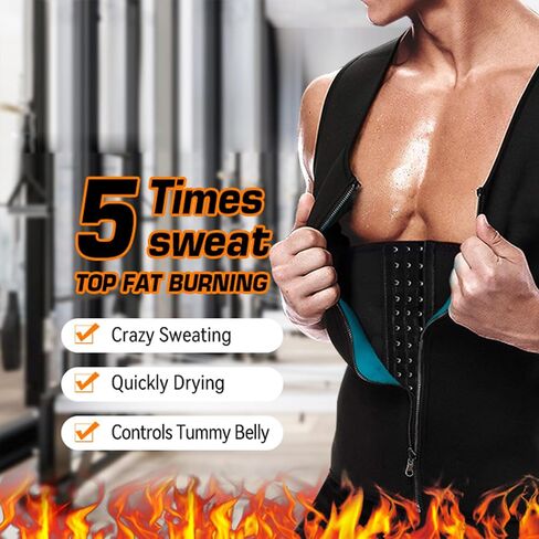 Men Sweat Sauna Vest Body Shaper Waist Trainer Slim Hot Neoprene Sport Fitness Gym Workout Tank Top in Saudi Arabia