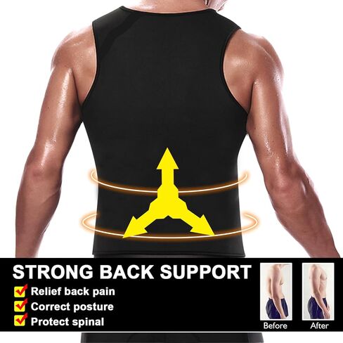 Men Sweat Sauna Vest Body Shaper Waist Trainer Slim Hot Neoprene Sport Fitness Gym Workout Tank Top in Saudi Arabia