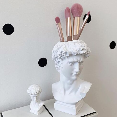 Statue of david Greek statue decor small Head Vase Cute Room Decor dark academia room decor Vases for flowers house decor Holder Room Decorfor Home Decor 1 large&1 small(6.5x3.5 & 2.55*1.57)inch in Saudi Arabia