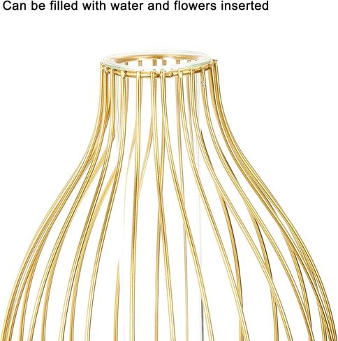PATIKIL Metal Rack Stand Clear Vase, Test Tube Glass Flower Vase Art Plant Container Lantern Style for Home Office Wedding Decor, Black in Saudi Arabia