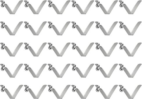 30pcs Single Button Kayak Paddle Snap Spring Clip 9x12x55mm 65Mn Spring Steel V-Shaped Hollow Lift Telescopic Locking Tube Pole Clips for Tent Umbrella Camping in Saudi Arabia