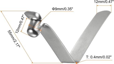 30pcs Single Button Kayak Paddle Snap Spring Clip 9x12x55mm 65Mn Spring Steel V-Shaped Hollow Lift Telescopic Locking Tube Pole Clips for Tent Umbrella Camping in Saudi Arabia