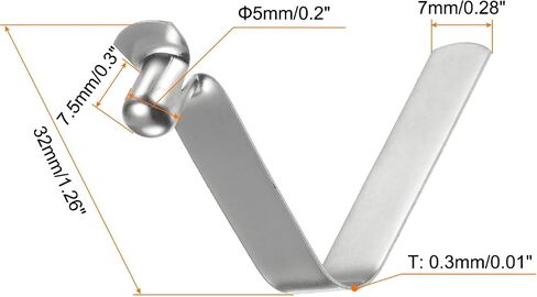 30pcs Single Button Kayak Paddle Snap Spring Clip 9x12x55mm 65Mn Spring Steel V-Shaped Hollow Lift Telescopic Locking Tube Pole Clips for Tent Umbrella Camping in Saudi Arabia