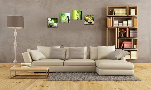 NAN Wind 4 Piece 12"X12" White Daisy Canvas Prints Minimalist Botanical Floral Wall Art Flowers Still Life Nature-Inspired Home Decor Daisy Bloom Framed Canvas Art for Living Room Bedroom in Saudi Arabia
