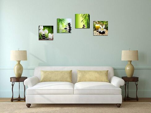 NAN Wind 4 Piece 12"X12" White Daisy Canvas Prints Minimalist Botanical Floral Wall Art Flowers Still Life Nature-Inspired Home Decor Daisy Bloom Framed Canvas Art for Living Room Bedroom in Saudi Arabia