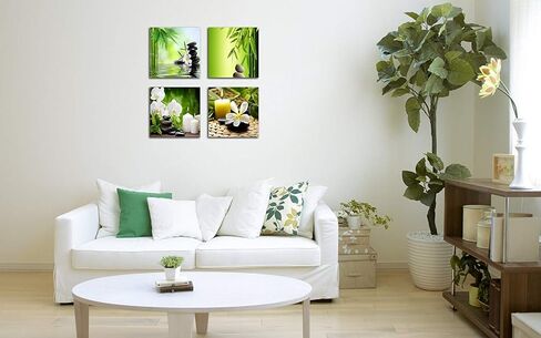 NAN Wind 4 Piece 12"X12" White Daisy Canvas Prints Minimalist Botanical Floral Wall Art Flowers Still Life Nature-Inspired Home Decor Daisy Bloom Framed Canvas Art for Living Room Bedroom in Saudi Arabia