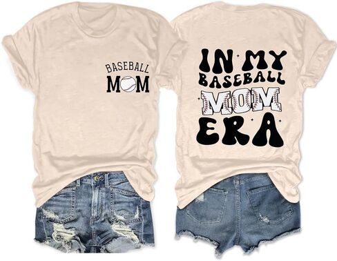 Baseball Mom Shirt for Women Game Day Baseball Graphic T-Shirt Casual Short Sleeve Tee Tops in Saudi Arabia