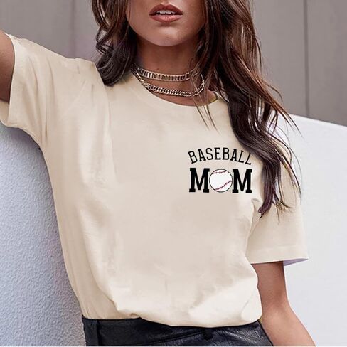 Baseball Mom Shirt for Women Game Day Baseball Graphic T-Shirt Casual Short Sleeve Tee Tops in Saudi Arabia
