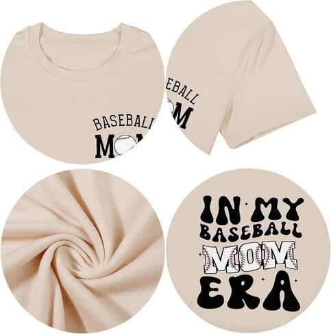 Baseball Mom Shirt for Women Game Day Baseball Graphic T-Shirt Casual Short Sleeve Tee Tops in Saudi Arabia