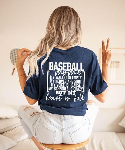 Baseball Mom Shirt for Women Game Day Baseball Graphic T-Shirt Casual Short Sleeve Tee Tops in Saudi Arabia