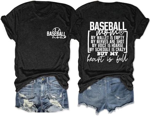 Baseball Mom Shirt for Women Game Day Baseball Graphic T-Shirt Casual Short Sleeve Tee Tops in Saudi Arabia