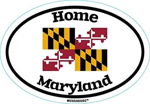 Oval Maryland Home Vinyl Decal - State Flag Bumper Sticker - Maryland Sticker in Saudi Arabia