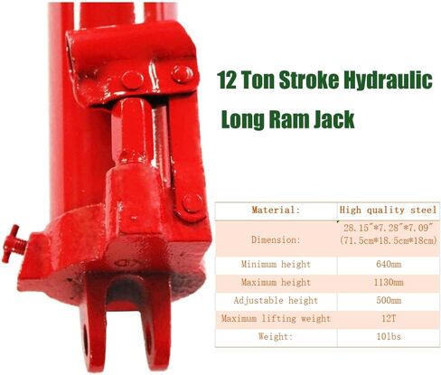 Heavy Duty 12 Ton Stroke Hydraulic Long Ram Jack Ram Jack Engine Lift Crane with Handle in Kuwait