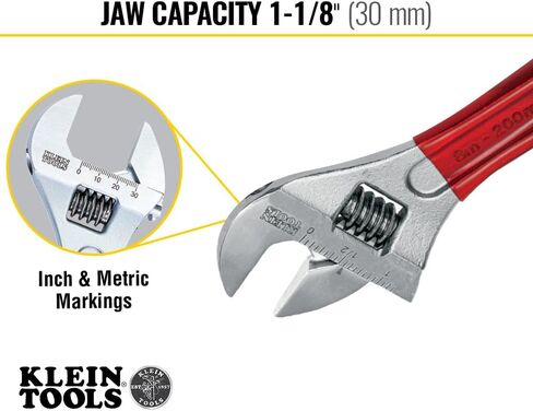 Klein Tools D506-4 Adjustable Drive Wrench, Forged with High Polish Chrome Finish and a plastic dipped handle, 4-Inch in Saudi Arabia