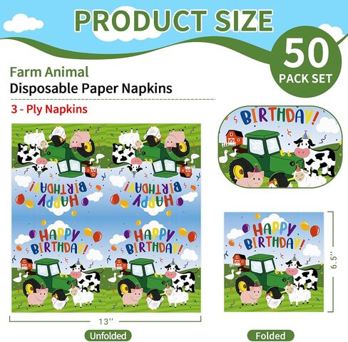 DYLIVeS Animal World Map Party Napkins, Safari Woodland Atlantic Blue Ocean Animals Luncheon Cocktail Paper Napkins for Boys Birthday Party Supplies Baby Shower Birthday Decorations, 50 Pack, 3-Ply in Kuwait