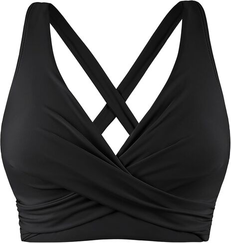 Firpearl Women's Underwire Full Coverage Bikini Top Only Criss Cross Swim Crop Top Push Up Bathing Suit in Saudi Arabia