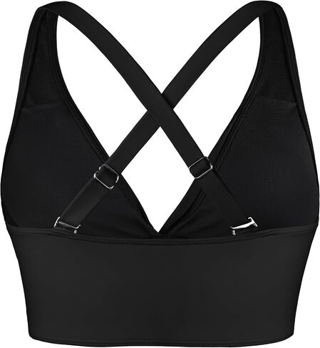 Firpearl Women's Underwire Full Coverage Bikini Top Only Criss Cross Swim Crop Top Push Up Bathing Suit in Saudi Arabia