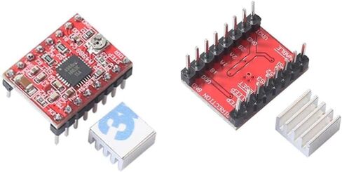 5 قطع A4988 - لوحة وحدة تشغيل المحرك المتدرج باللون الأحمر مع مشتت حراري من الألومنيوم متوافق مع سلالم 1.4 طابعة ثلاثية الأبعاد أو آلة CNC أو الروبوتات - LIONX in Kuwait