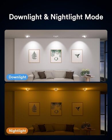 Lumary RGBAI Gimbal Smart Recessed Lighting 4 Inch Pro Max, 9W 780LM Eyeball Recessed Lights with Night Light, 270°+90° Adjustable Directional Downlights, Work with Alexa/Google Assistant, 1Pack in Kuwait