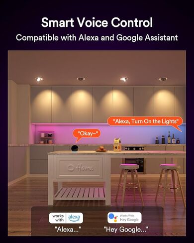 Lumary RGBAI Gimbal Smart Recessed Lighting 4 Inch Pro Max, 9W 780LM Eyeball Recessed Lights with Night Light, 270°+90° Adjustable Directional Downlights, Work with Alexa/Google Assistant, 1Pack in Kuwait