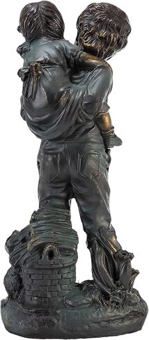 Alpine Corporation 19 بوصة طويل القامة للأولاد في الأماكن المغلقة/الخارجية يجلس للقراءة مجموعة تمثال للكتب ديكور فني للفناء in Kuwait