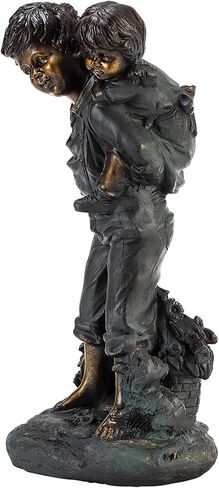 Alpine Corporation 19 بوصة طويل القامة للأولاد في الأماكن المغلقة/الخارجية يجلس للقراءة مجموعة تمثال للكتب ديكور فني للفناء in Kuwait