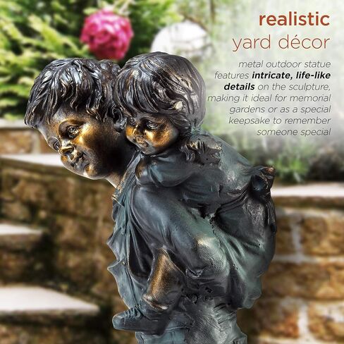 Alpine Corporation 19 بوصة طويل القامة للأولاد في الأماكن المغلقة/الخارجية يجلس للقراءة مجموعة تمثال للكتب ديكور فني للفناء in Kuwait