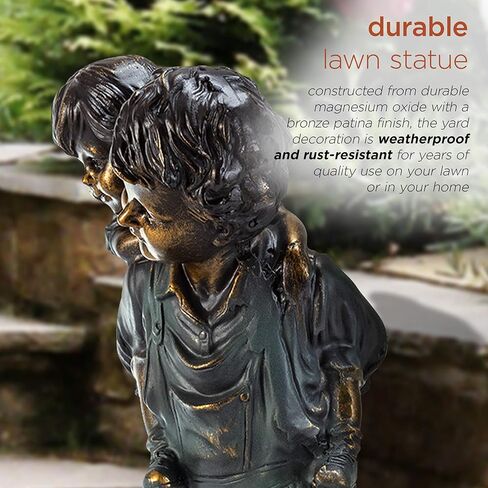 Alpine Corporation 19 بوصة طويل القامة للأولاد في الأماكن المغلقة/الخارجية يجلس للقراءة مجموعة تمثال للكتب ديكور فني للفناء in Kuwait