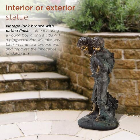 Alpine Corporation 19 بوصة طويل القامة للأولاد في الأماكن المغلقة/الخارجية يجلس للقراءة مجموعة تمثال للكتب ديكور فني للفناء in Kuwait