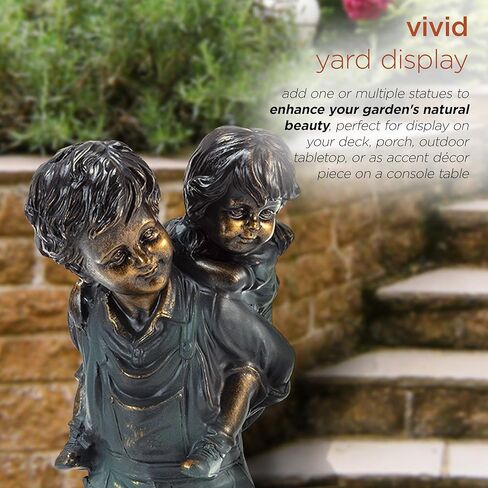 Alpine Corporation 19 بوصة طويل القامة للأولاد في الأماكن المغلقة/الخارجية يجلس للقراءة مجموعة تمثال للكتب ديكور فني للفناء in Kuwait