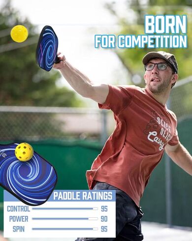 Victoper Pickleball Paddles, USAPA Approved Lightweight Pickleball Rackets Ball Sets, Carbon Fiberglass Surface Pickleball Set of 2 Rackets with 4 Pickleballs Balls and 1 Bag for Men Women Kid in Saudi Arabia