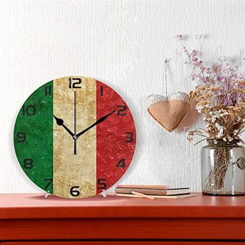 ALAZA Pink Paris with Love Round Wall Clock, Silent Non Ticking Oil Painting Home Office School Decorative Clock Art in Kuwait