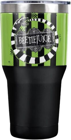 Logovision Beetlejuice Beetle Worm Stainless Steel Tumbler 20 oz Coffee Travel Mug/Cup, Vacuum Insulated & Double Wall with Leakproof Sliding Lid | Great for Hot Drinks and Cold Beverages in Saudi Arabia