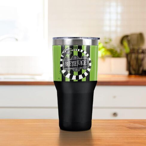Logovision Beetlejuice Beetle Worm Stainless Steel Tumbler 20 oz Coffee Travel Mug/Cup, Vacuum Insulated & Double Wall with Leakproof Sliding Lid | Great for Hot Drinks and Cold Beverages in Saudi Arabia