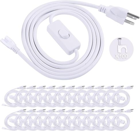 TRLIFE 6FT LED Light Power Cord with On/Off Switch, T5 T8 Power Cord T5 Connector Cord Extension Cord with US Plug for LED T5 T8 Integrated Tube Light Fixtures (2 Pack) in Saudi Arabia