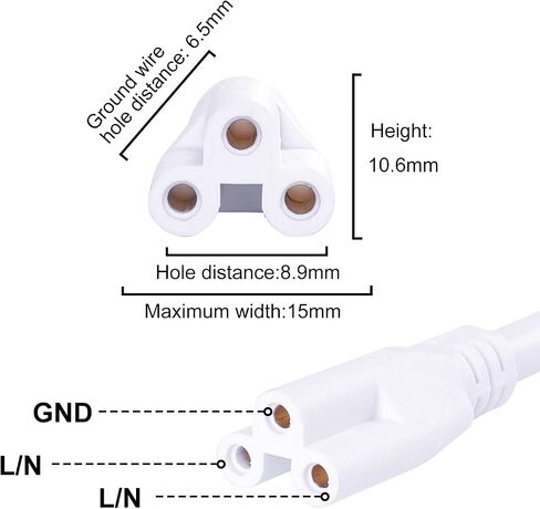TRLIFE 6FT LED Light Power Cord with On/Off Switch, T5 T8 Power Cord T5 Connector Cord Extension Cord with US Plug for LED T5 T8 Integrated Tube Light Fixtures (2 Pack) in Saudi Arabia