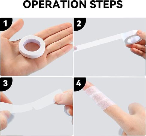 Nicime 10 Rolls 0.5 Inch Breathable Skin Tape, Face Tape Nose Tape, Flexible Stretch Bandages for Wound Injuries Swelling Sports (10Yards/Roll, White) in Kuwait