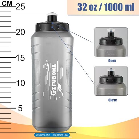GIFUBOWA 32 oz Squeeze Water Bottle Bpa Free Easy Grip for Sports and Bike 2 Pack in Saudi Arabia