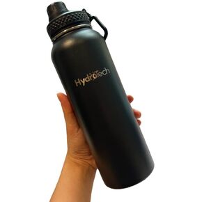 HydroTech Stainless Steel Leak Proof Water Bottle with Double Wall Insulation and 2 Lids (Straw Lid) - 40 OZ. (White)