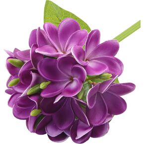 3 PCS Artificial Plumeria Flowers With Leaves,Lifelike Plumeria Frangipani Flower and Bud Bouquets Total 9 Fake Flowers for Home Office Wedding Party Decoration DIY Bouquet Craft Gift (Rose Red)