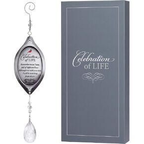 Celebration of Life Sympathy Gift - Ideal Sympathy Gift with Cardinal/Bereavement Gift/Condolence Gift That Lasts Longer Than Flowers (Ornament with Crystal Bottom)