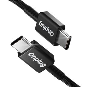 USB Type C 60W(3A) Thin Charger Cable [2 Pack, 6 ft] Nylon Braided USB C to C Fast Charge Speed for iPhone 15 Pro Max Plus, iPad Pro, MacBook Air Pro 2020, Samsung S23/24 [Black]